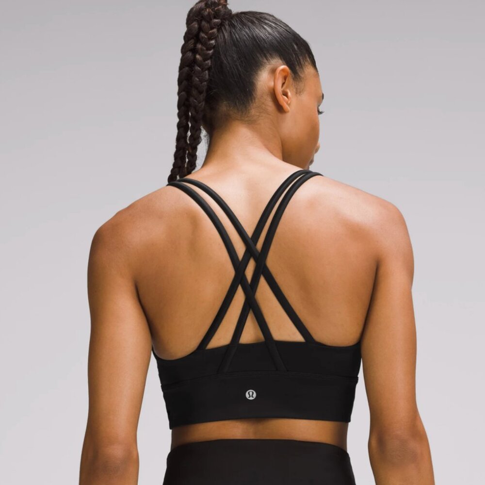 Lululemon Energy Bra Long Line Black Size 2 Medium Support